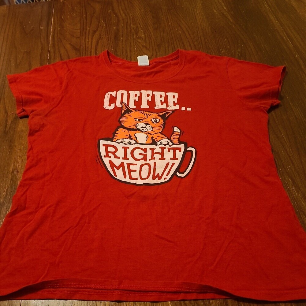 Coffee Right Meow! Women's T-Shirt size XL